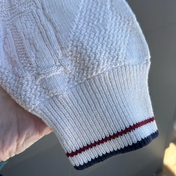 Vintage Textured Cotton Sweater - Oversized - Golf Scene - Embroidered - L - Picture 7 of 7